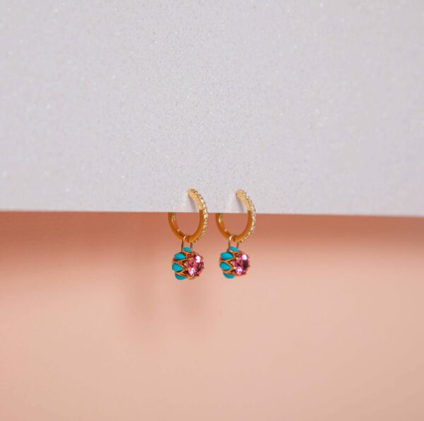 WILDFLOWER Pink Hoop Charms - Image 3