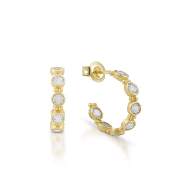 White Bobble Hoops