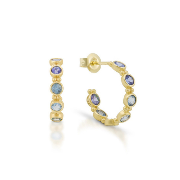 Blue Bobble Hoops