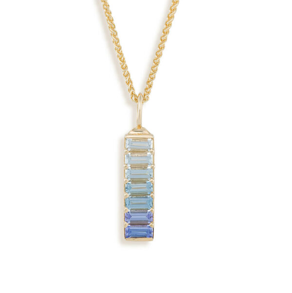 Blue Aurora Baguette Pendant