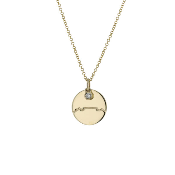 9kt Table Mountain Disc Pendant